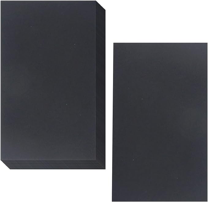 Bercoor 200 Pieces Blank 3 x 5 Inch Index Cards, Heavy Note Cards Study Cards for Office, School Learning, Black