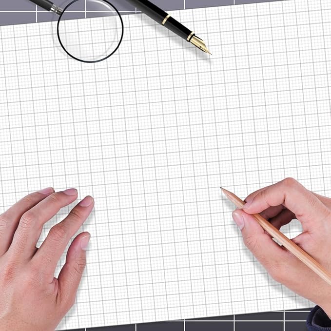 Graph Paper Pad - 24" x 36" Large Graph Paper, 25 Sheets/50 Pages, 4"x4" Ruled Grid Paper for Engineer Architect Designer Mathematician Draftsmen Sketch House Commercial Building Plan Drafting