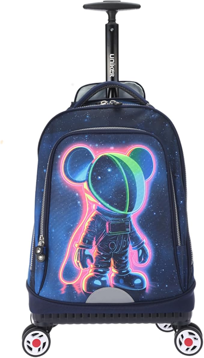 UNIKER Rolling Backpack with Wheels for Travel, Roller Backpack for Women, Wheeled Laptop Bag Fits 15.6 Inch Notebook