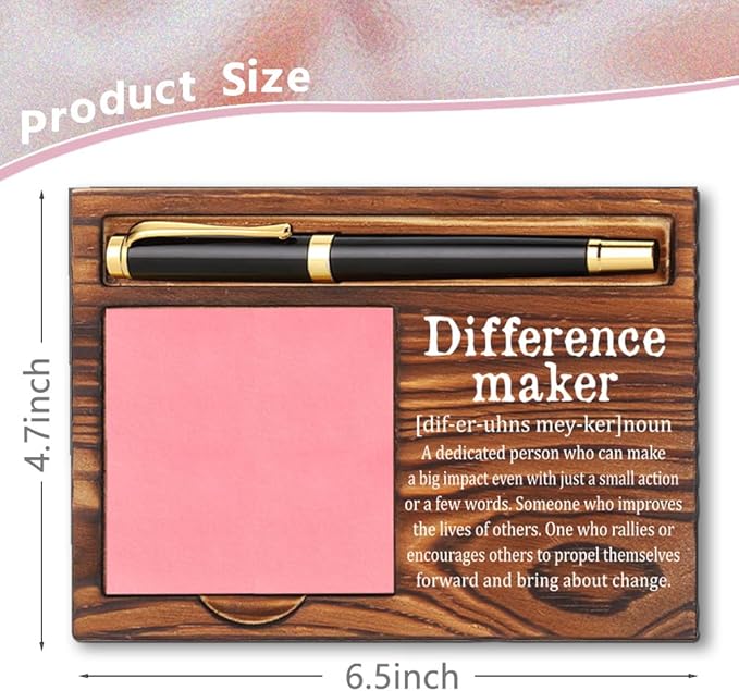 Thank You Appreciation Gifts for Leader Boss Best Mom Mentor Teacher Coworker, Inspirational Quote for Desk Self-Stick Note Pad Holders YB355