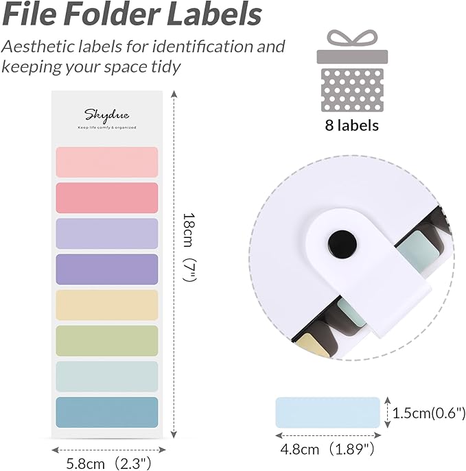 SKYDUE 5 Pocket Expanding File Folder, Letter Size Portable Accordion Folders for Documents for School Office, White
