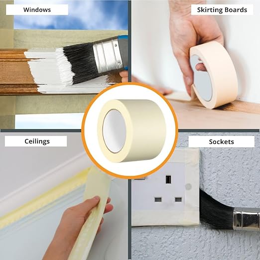 GTSE Wide Masking Tape, 3 inches x 55 Yards (164 ft), Multi-Surface Adhesive Painting Tape, 2 Rolls