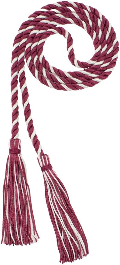 Tassel Depot Graduation Honor Cord - Maroon/Natural - Every School Color Available - Made in USA