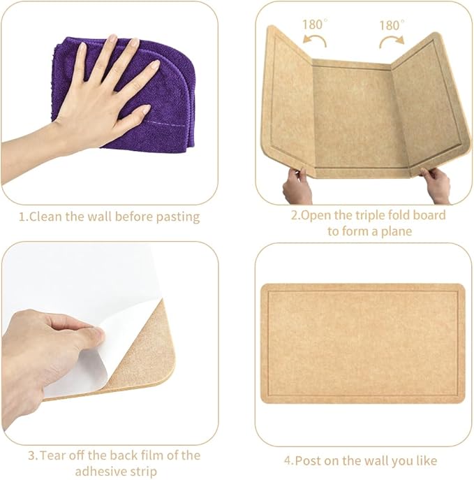 Vuzvuv Wood Brown 28"x16" Large Cork Board with 50 Push Pins & Sticky Notes, Self-Adhesive Bulletin Board No Damage for Wall, Felt Pin Board for Paste Notes, Photos, Schedules Offices Home