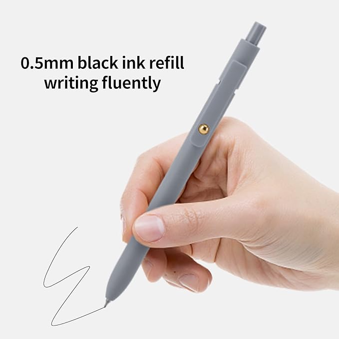 Ddaowanx Gel Pens, 6 Pcs 0.5mm Quick Dry Black Ink Pens Fine Point Smooth Writing Pens, Cute Office School Supplies Gifts for Women