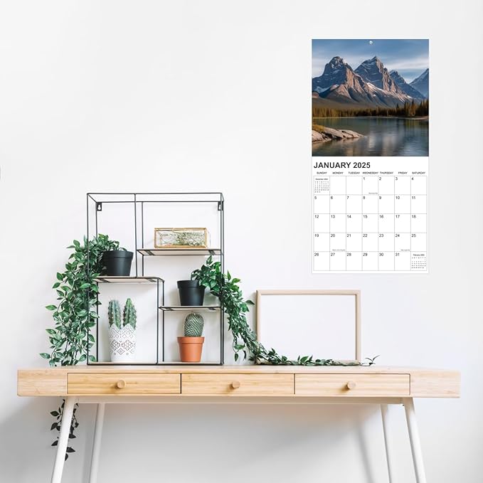Calendar 2025, National Parks Calendar 2025 from January 2025 - December 2025, 12" x 24" Opened 12 Months Calendar, Full Page Months Thick & Sturdy Paper for Gift Perfect Calendar Organizing