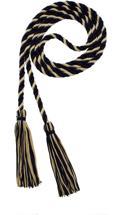 Tassel Depot Graduation Honor Cord - Navy/Old Gold - Every School Color Available - Made in USA