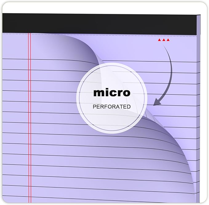 6pcs Small Legal Pad 5x8 College Ruled Purple Legal Pads Paper Notepads 6 Pack Study Back Writing Pads 5 x 8 Legal Pads Perforated Narrow Ruled Pads of Paper Purple