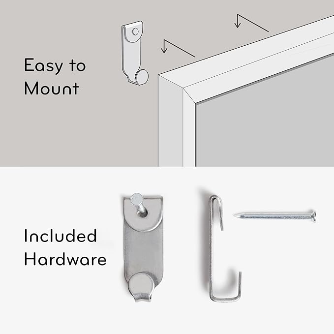 U Brands Rustic Linen Bulletin Board, 14"x14", White Wood Style Frame, Industrial Grade Pinning Surface, includes Push Pins