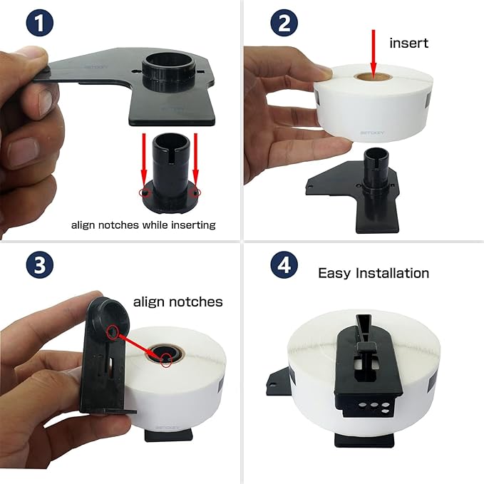 BETCKEY - Compatible Continuous Labels Replacement for Brother DK-2205 (2.4 in x 100 ft), Use with Brother QL Label Printers [6 Rolls + 1 Reusable Cartridge]