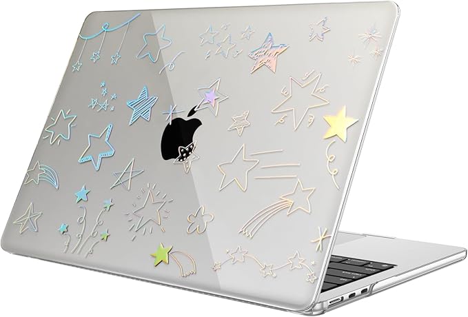 Fintie Case for MacBook Air 13.6 Inch A3113 A2681 (2022 2023 2024 Release) - Snap On Hard Shell Cover for MacBook Air 13.6" M2 M3 Chip with Liquid Retina Display and Touch ID (Five-Pointed Star)