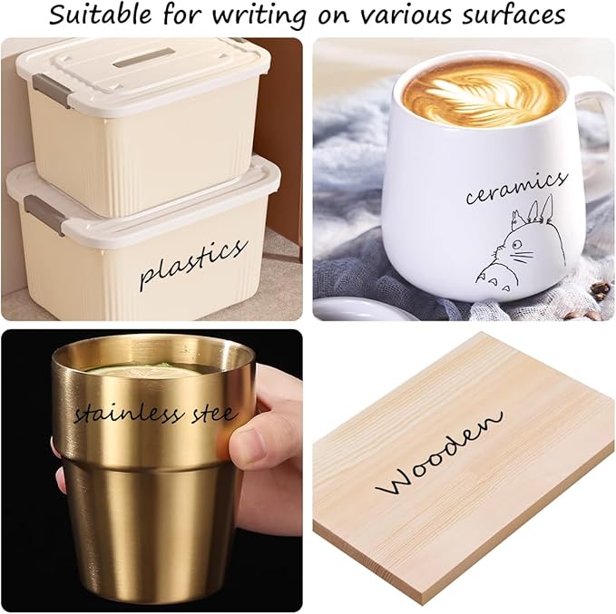 Permanent Markers, Ultra Fine Point, Black, 150 Count, 0.4mm, Fine tip permanent marker set, quick dry, waterproof, fading resists, durable, marks on paper, glass, ceramic, plastic, wood, rock, metal