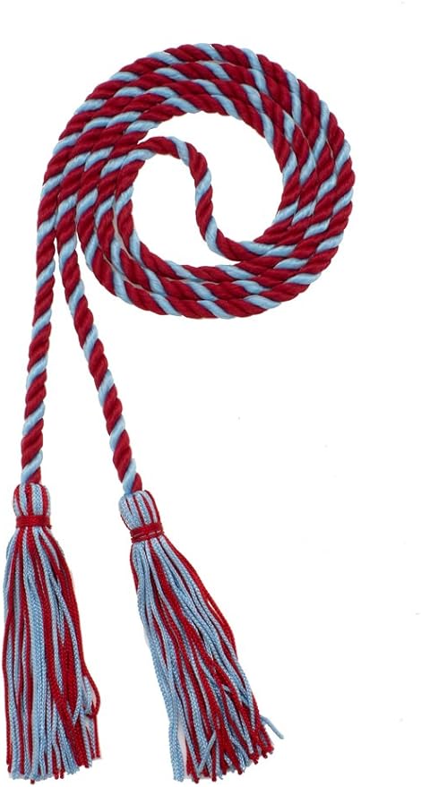 Tassel Depot Graduation Honor Cord - RED/LT Blue - Every School Color Available - Made in USA