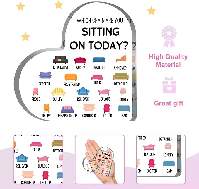 Mental Health Decor, Psychotherapy Affirmations Heart Acrylic Sign, School Counselor Sign, Anxiety Relief Social Psychology Sign, Mental Health Gifts for Social Worker Classroom School Counseling