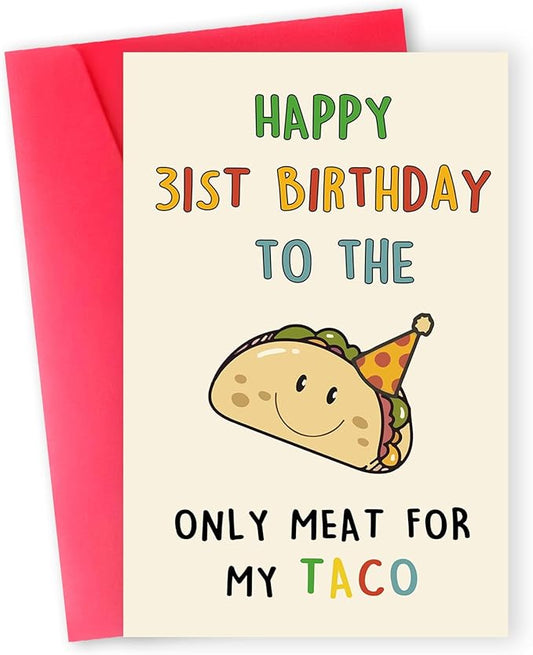 Funny 31st Birthday Gifts for Men Man, Unique 31 Years Old Birthday Decorations Gifts for Husband Boyfriend, Happy 31st Bday Card Gifts for Him, Taco 31 Mens Bday Ideas from Wife Girlfriend
