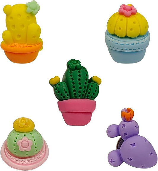 GOUWEIBA 40 Packs Decorative Thumb Tacks - Cute Push Pins Colorful Pushpins for Photo Wall Cork Board Bulletin Board Home Office Decor Cubicle Decorations (Cactus)