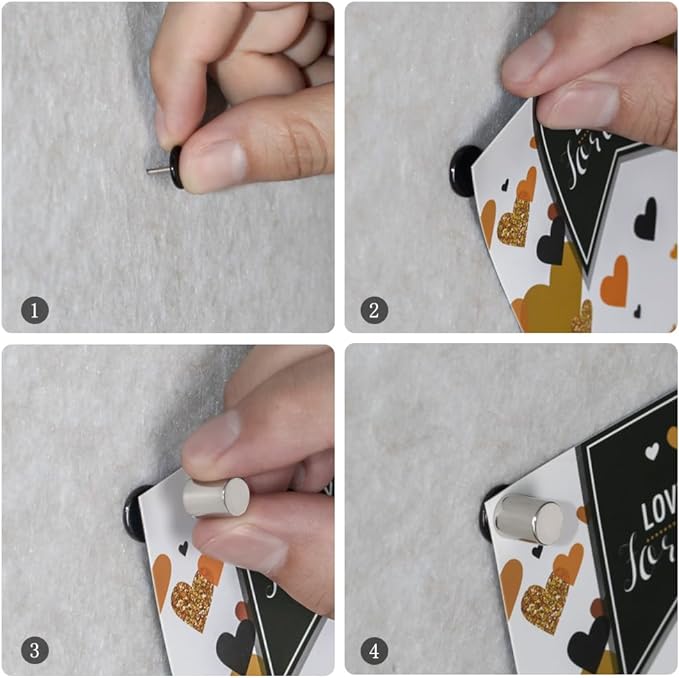 20 Sets Magnetic Pushpins, Magnet Thumbtack, Poster and Photo Hangers for Walls Bulletin Boards