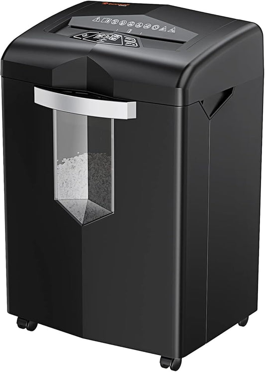 Bonsaii Heavy Duty Paper Shredder, 20 Sheet 40 Mins Large Office Crosscut Shredder for Commercial Use, Anti-Jam System & P-4 High Security Supports CD/Credit Cards/Staples, 7 Gal Pullout Bin C144-D
