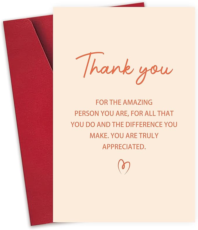Thank You Card for Men Women, Thank You Card Gift for Friend Teacher, Appreciation Cards for Doctor Coworker Boss