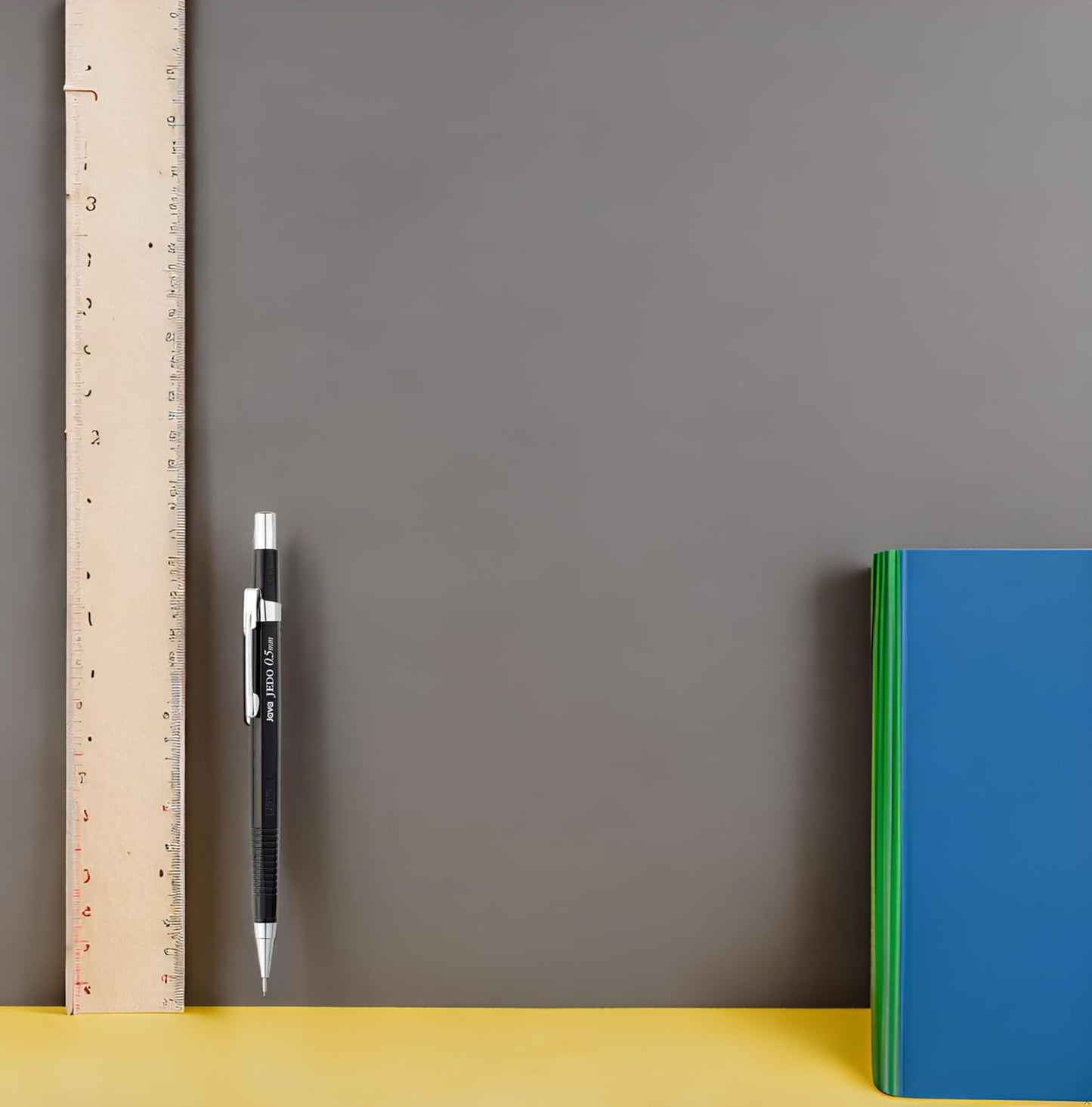 JAVAPEN 0.5 mm Mechanical Drafting Pencils – 12-Pack, Precision Lead, Anti-Roll Hex Barrel, Built-in Eraser, Smooth Writing – Made in Korea