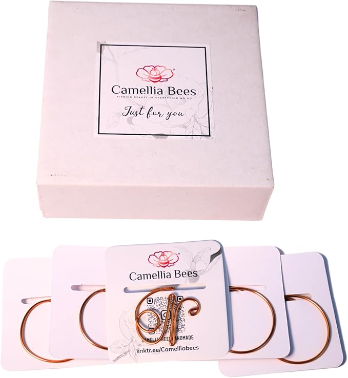 Personalized Initial Copper Bookmark, Set of 5, Handmade Copper Gift for Her, Him, Couple on Birthday, Wedding Anniversary, Alphabet Bookmark (N)