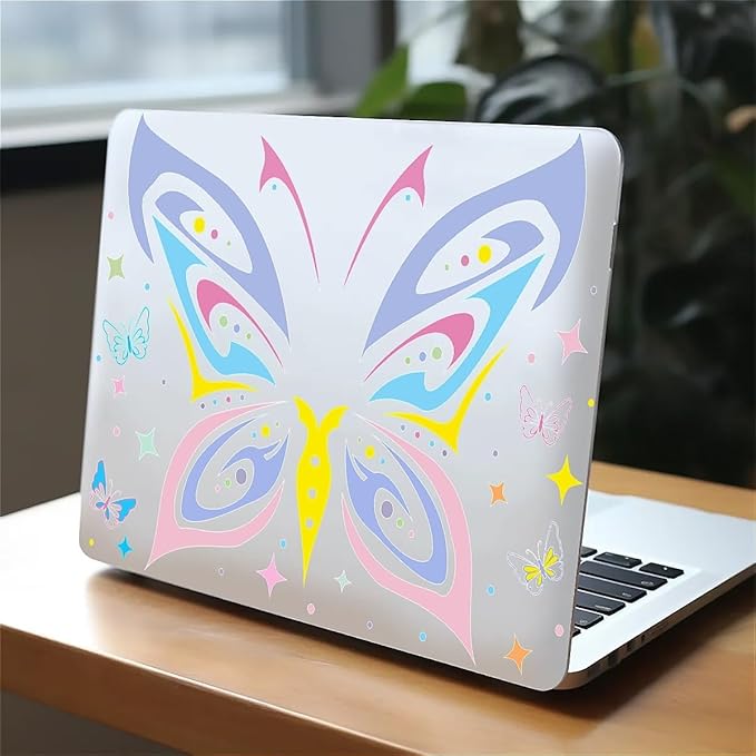 Compatible with MacBook Air 13.3 inch Case 2018-2020 Release A1932 A2179 A2337, Colorful Butterfly Hard Plastic Shell Cover Case