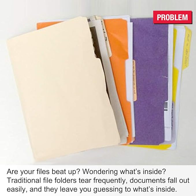 Ultimate Office PocketFile Clear Poly Document Folder Project Pockets, 3rd-Cut, Letter Size, in 6 Assorted Colors, Set of 36