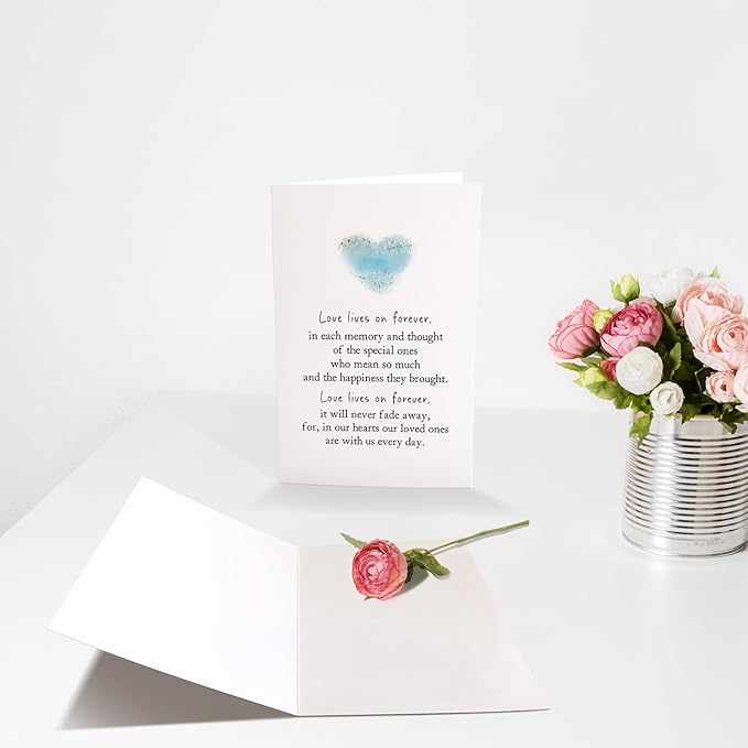 Sympathy Card, Bereavement Card, Condolence Card, Sorry for Your Loss Card, Thinking of You Card, Sympathy Card for Loss of Pet or Loved One, Love Lives On Forever Poem Card