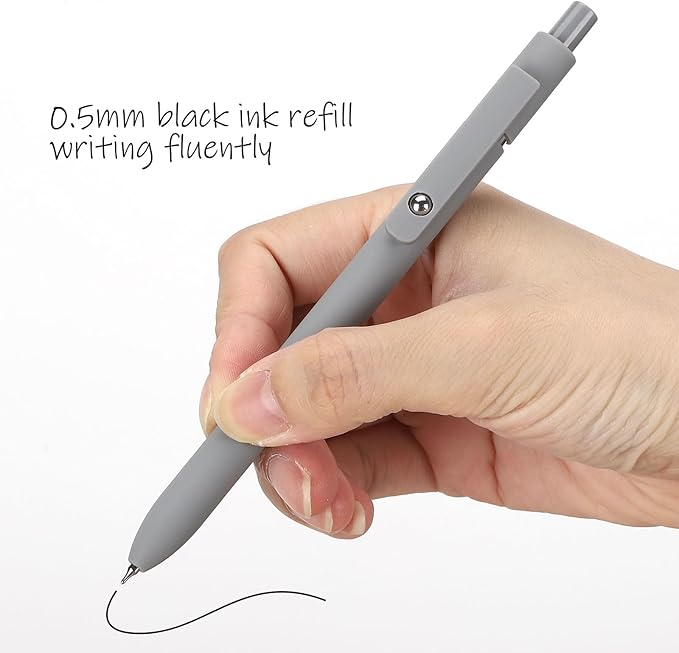 Ddaowanx Gel Pens, 0.5mm Fine Point Quick Dry Black Ink Pens Retractable, Nursing School Essentials,School Supplies, Gifts for Women (6Pcs-Black Ink)