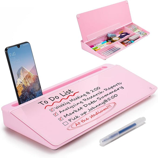 TSJ OFFICE Desktop Whiteboard Dry-Erase-Board - Computer Keyboard Stand White Board Surface Pad with Drawer, Desk Organizers with Accessories for Office, Home, School Supplies