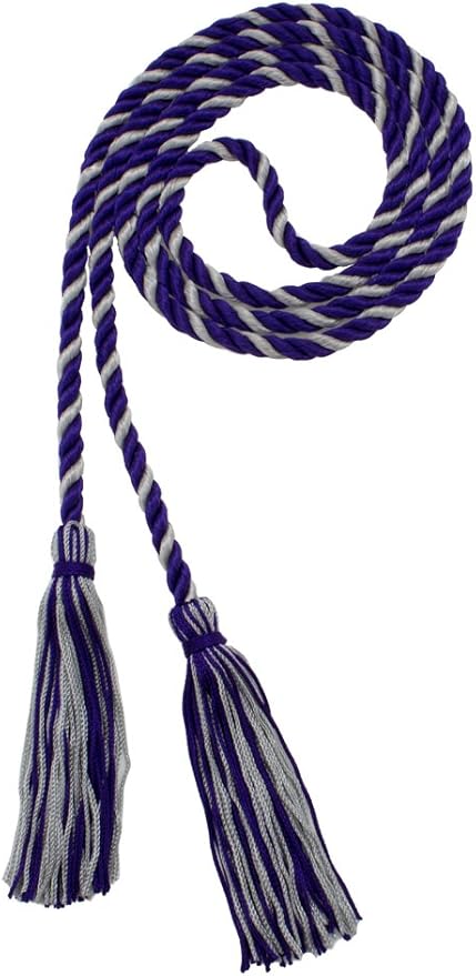 Tassel Depot Graduation Honor Cord - Purple/Gray - Every School Color Available - Made in USA
