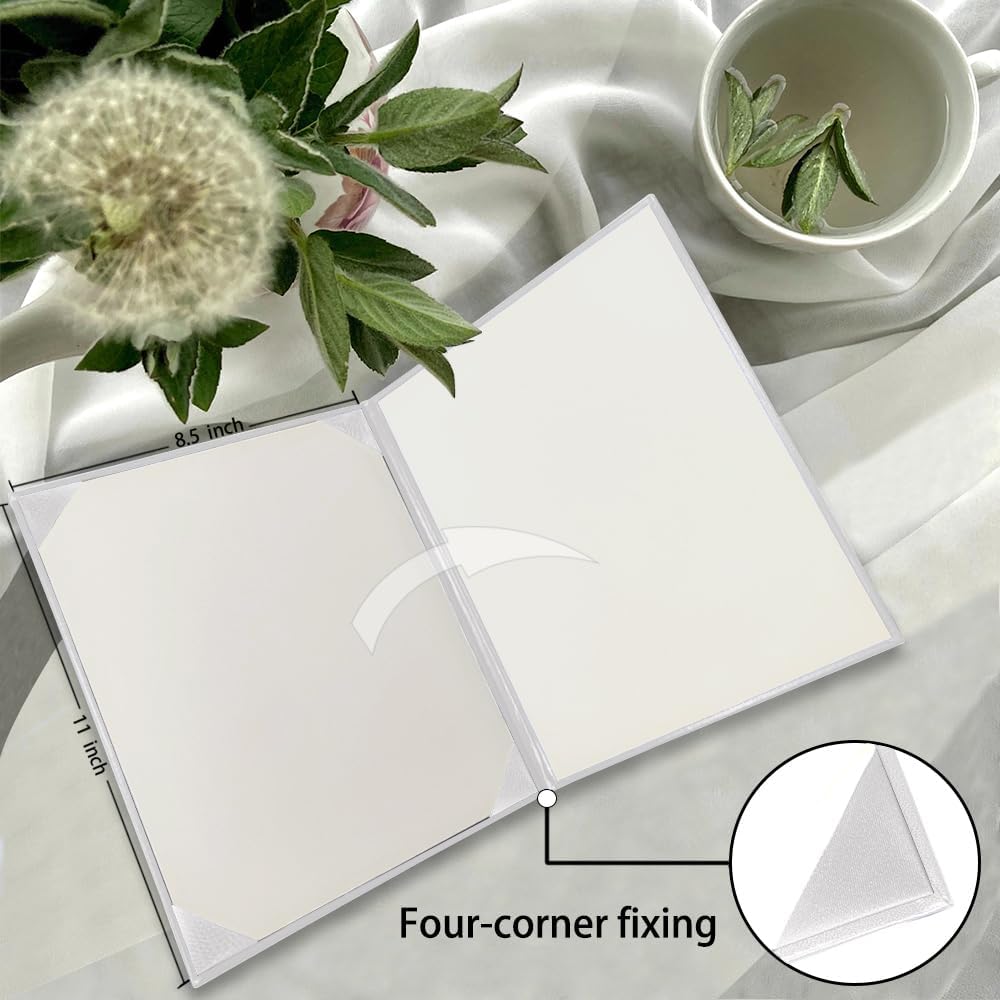 Certificate Holders 8.5"x11" Graduation Diploma Cover Document Leather Folders,White-5 Pack