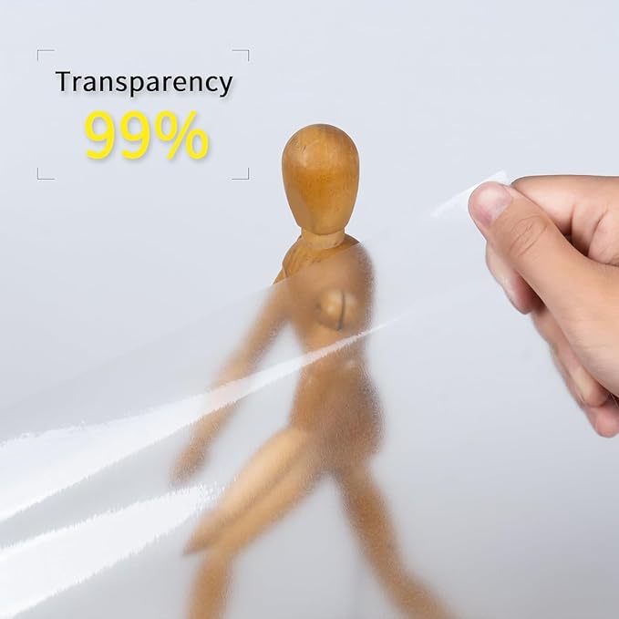 Clear Contact Paper, Plastic Wall Protector Sheet, Clear Contact Paper Peel and Stick, Self Adhesive Removable Book Cover Protector (Clear 15.7 x 393 in)