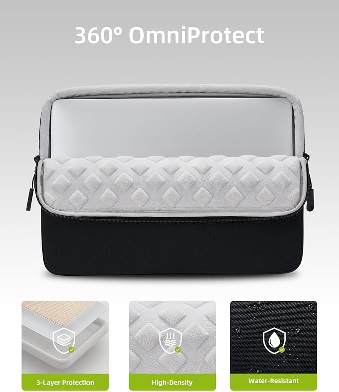 Protective 16 Inch Laptop Sleeve for 15 16 MacBook Air/Pro, 15.6 16 HP Dell Lenovo Asus Notebook - Shockproof, Water-Resistant with Accessory Pocket (Purple, 16 inch)