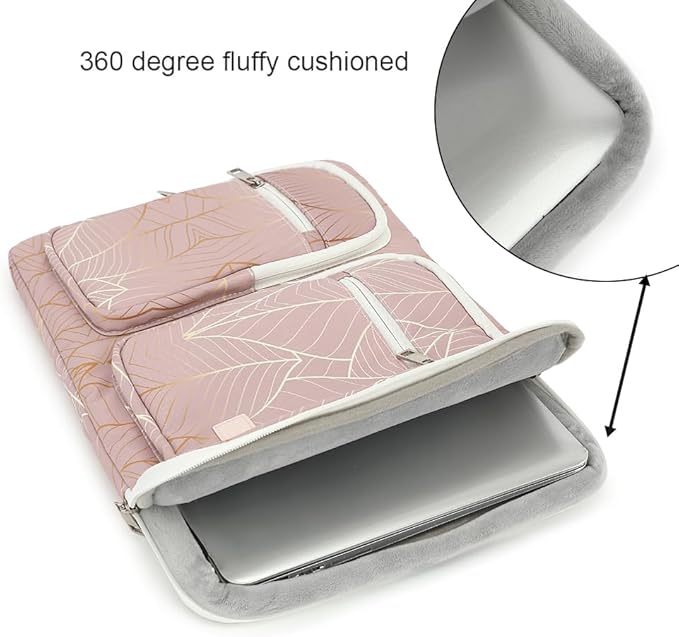 canvaslife 360° Protective Laptop Sleeve Case Bag Cover with Handle For iPad 12.9 inch,MacBook Pro Air 13" and 12.5 inch-13.3 inch Laptop (Golden leaf)