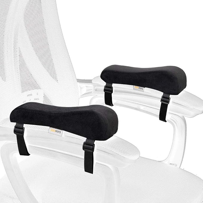 Office Chair Armrest Pads Memory Foam Chair Arm Covers,Universal Elbow Pillow Gaming Chair Arm Rest Cushion for Elbows and Forearms Pressure Relief(Set of 2)