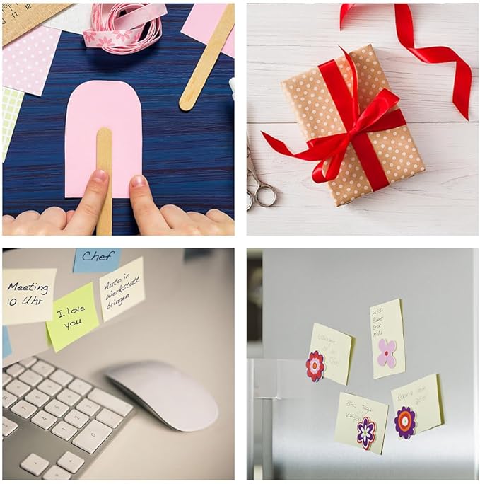 Double Sided Tape Roller - 8 Pack Adhesive Scrapbook Glue Tape Runner Roller for Scrapbooking,Wrapping, School Kids Paper Handicraft,Crafts Gift Wrap and Arts Projects (8mm x 210ft)