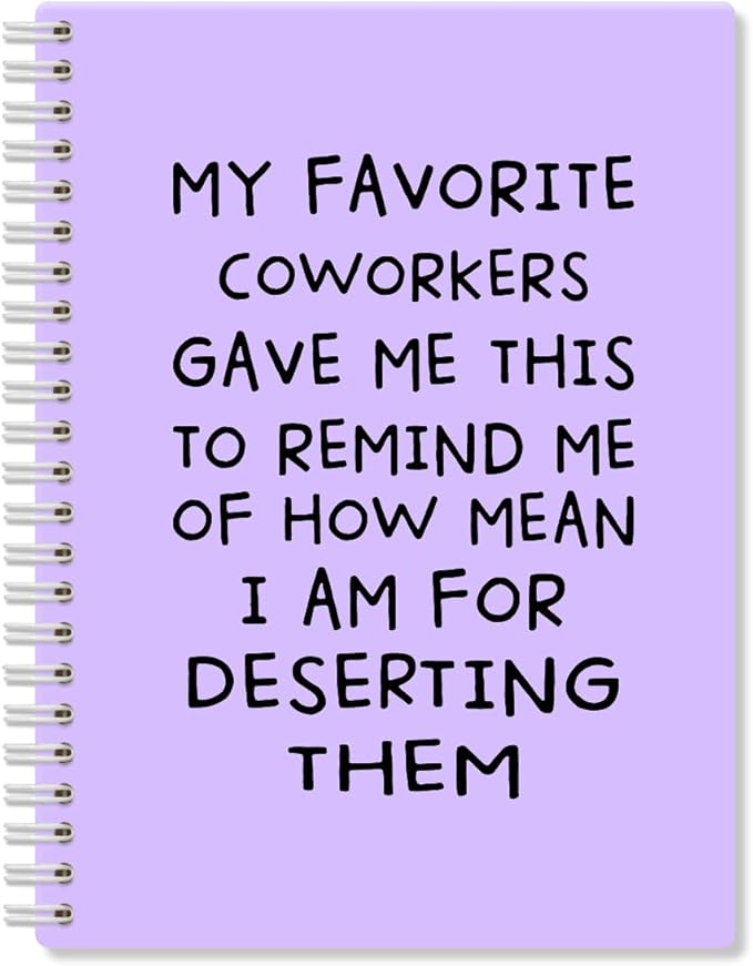 My Favorite Coworkers Gave Me This Purple Hardcover 160 Pages Spiral Notebooks, Coworker Birthday Gifts, Goodbye Gifts for Coworkers, Sarcastic Farewell Gifts, Funny Coworker Leaving Gifts