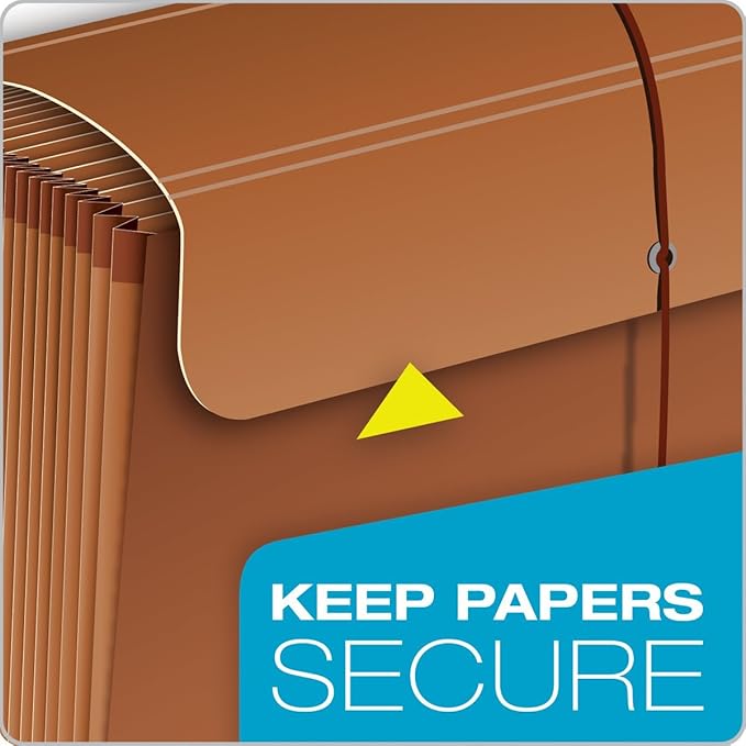 Globe Weis /Pendaflex Heavy Duty Expanding File with Flap, 12 Monthly Pockets, 1/3 Cut Tabs, Brown, Letter Size (R117MLHD)