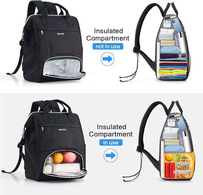 OIWAS Lunch Backpack for Women, 15.6 inch Laptop Backpack Insulated with USB Port for Men Travel Work Travel Picnics Hiking