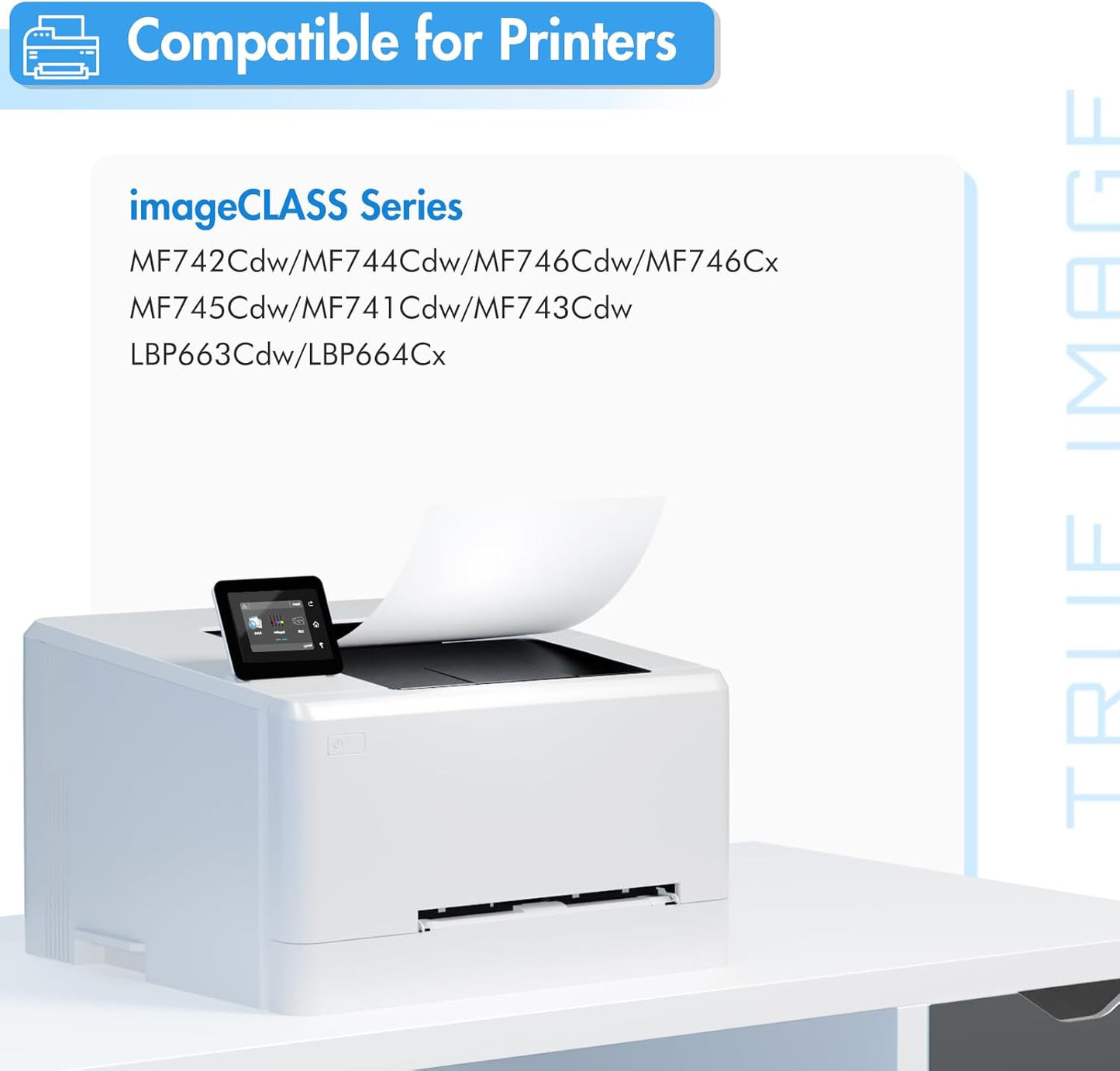 TRUE IMAGE 055 055H Toner Cartridge Set MF743Cdw MF741Cdw Compatible for Canon 055 055H Toner for Canon MF743Cdw MF741Cdw MF745Cdw MF746Cdw LBP664Cdw Printer (Black Cyan Magenta Yellow, 4-Pack)