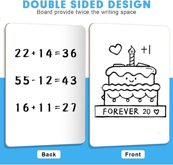 Dry Erase LapBoards, PANDRI 26 Pack Double Sided 12.5 x 9 Inch Whiteboards with 26 Erasers, Dry Erase Boards for Office Students Classroom Teacher Supplies