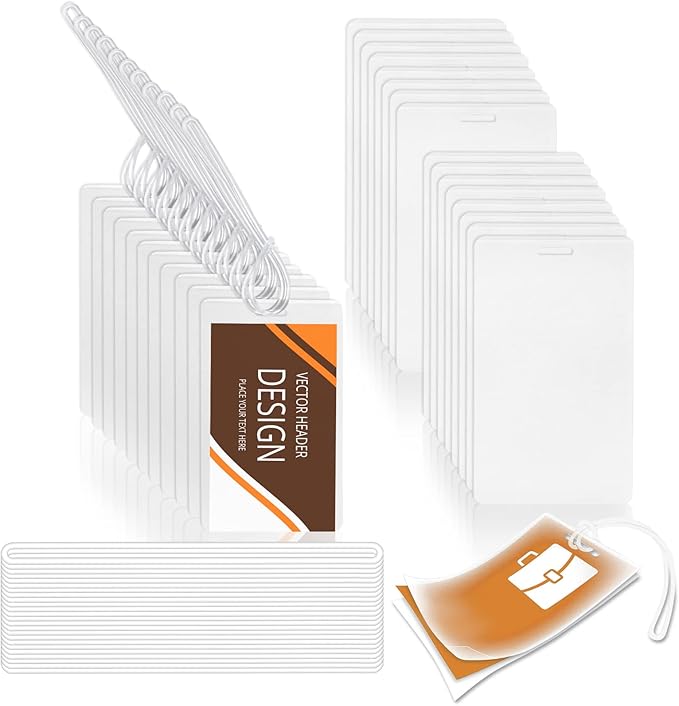 XUWAIDSGN 200 Pieces 5 Mil 2 1/2" x 4 1/4" Laminating Luggage Tags with Loops Thermal lanyard laminating pouches Resealable for Work Permits Pass Cards Student ID Cards (200, 5 Mil)