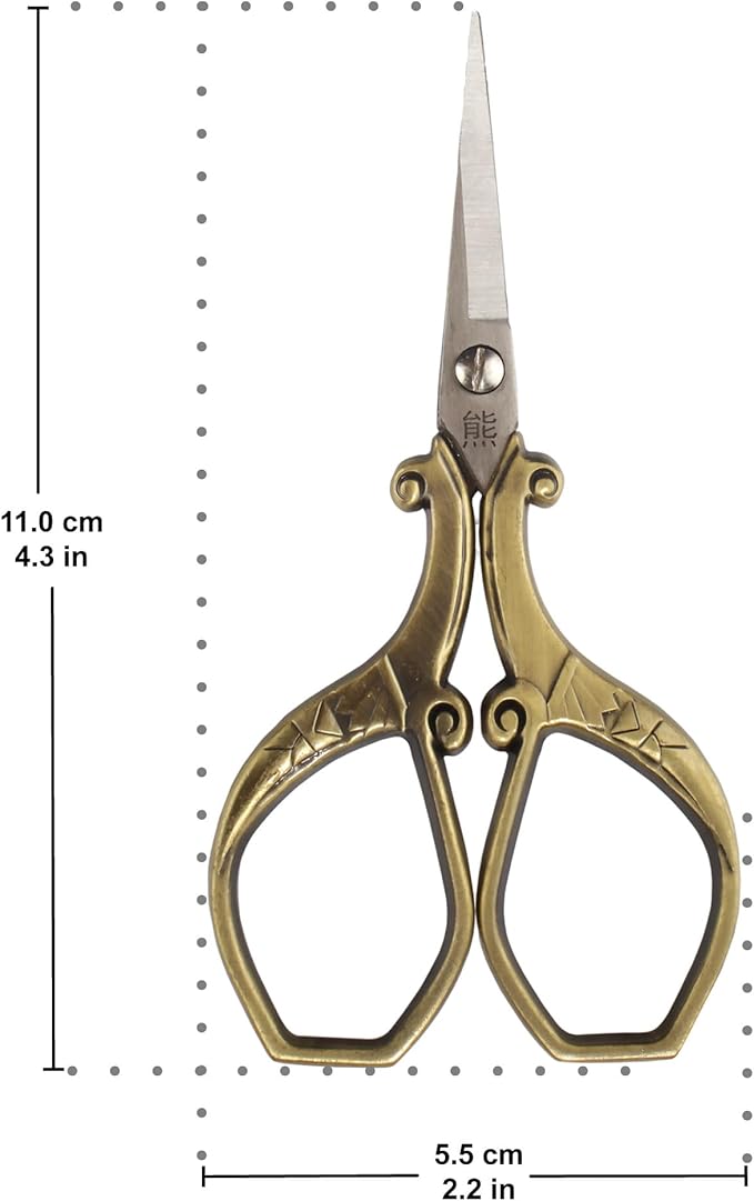 JubileeYarn Chinese Wing & Cloud Embroidery Scissors - Bronze - 30 Scissors