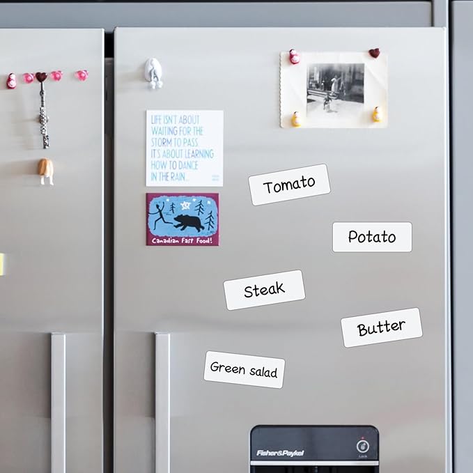 Dry Erase Magnetic Labels 3.1x1.2 Inch White, Reusable Magnetic Dry Erase Labels for Whiteboards，Pack of 40