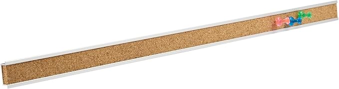 Quartet Bulletin Bar Strip, Cork Board, 48" x 1", Aluminum Frame, Beige (2006)