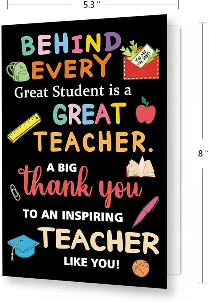 Teacher Appreciation Cards, Thank You Teacher Card for Preschool, Daycare & Educators - Teacher Appreciation Gifts Ideas, Thank You for Helping Me Grow, Perfect Preschool Teacher Appreciation Gifts