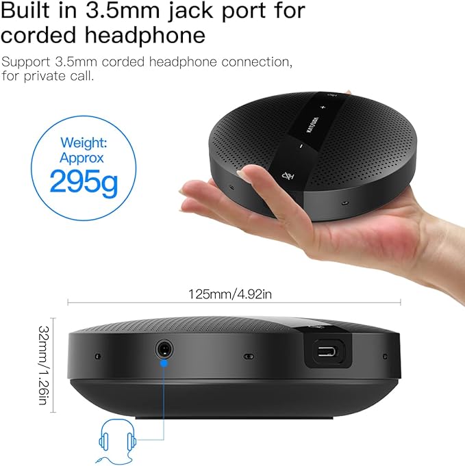 PC Microphone Speaker Business Conference USB Speakerphone for Skype, Webinar, Call Center