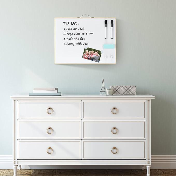 TSJ OFFICE Small Dry-Erase White-Board - 12 X 16 Inches Portable Aluminum Frame Mini Hanging Whiteboard with Handle, to Do List Notepad for Office, Home, School