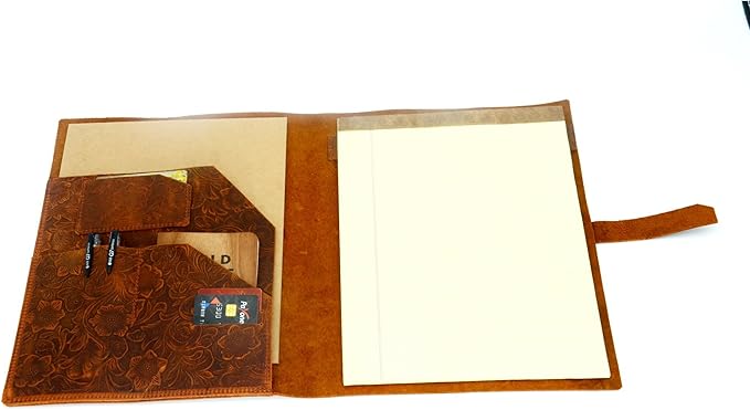 JJNUSA Genuine Leather Journal Writing Pad for Tops Legal Pads 8.5 x 11, A4 Writing Letter Portfolio Notepad Organizer, Writing Pads 8-1/2" x 11-3/4"